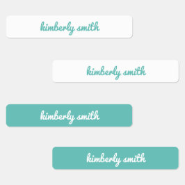 Etiquetas de Nome da Escola de Garota Teal