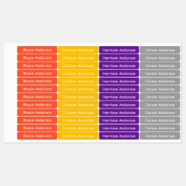 Etiquetas de nome de cores espaciais para crianças