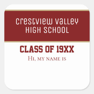 Etiquetas de nome de Reunião de Classe