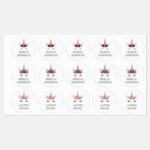 Etiquetas de nome de Variedades do Unicorn Face