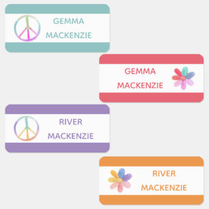 Etiquetas de Nome de Vestuário Boho Hippie para Fl