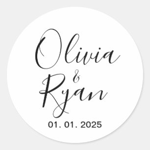 Etiquetas de Nome do Casal de Casamento Branco r