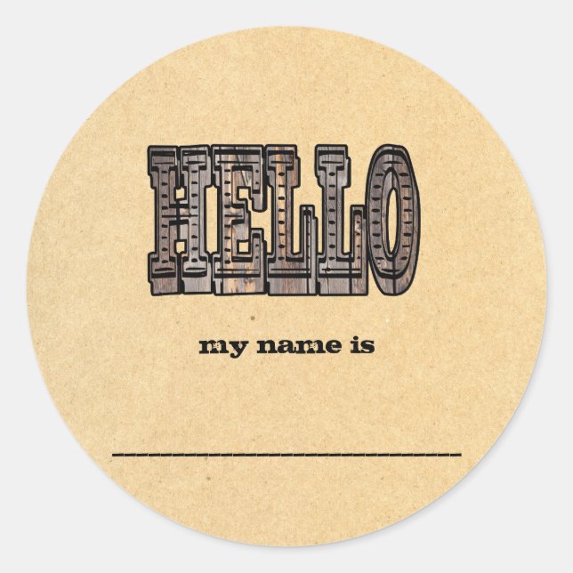 Etiquetas de nome do Tema Ocidental (Frente)