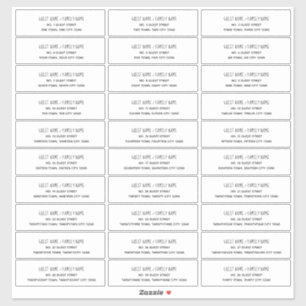 Etiquetas de nome e endereço para cartões de lança