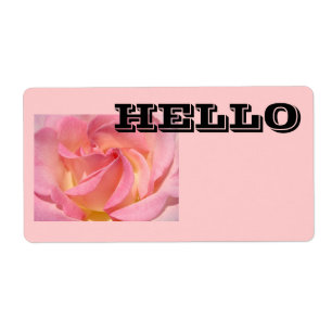 Etiquetas de Nome HELLO Rosa Flor de Conferences