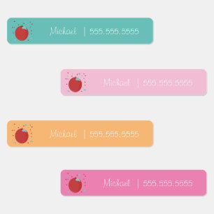 Etiquetas de Nome Número de Aula de Frutas de Maçã