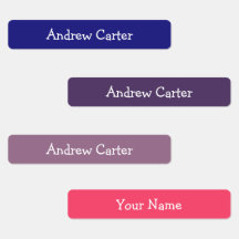 Etiquetas de nome personalizadas coloridas para cr