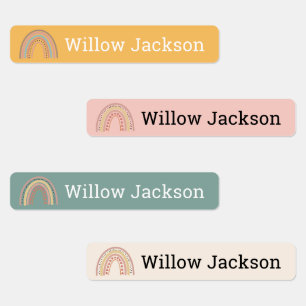 Etiquetas de Nome Personalizadas da Escola Arco-Ír