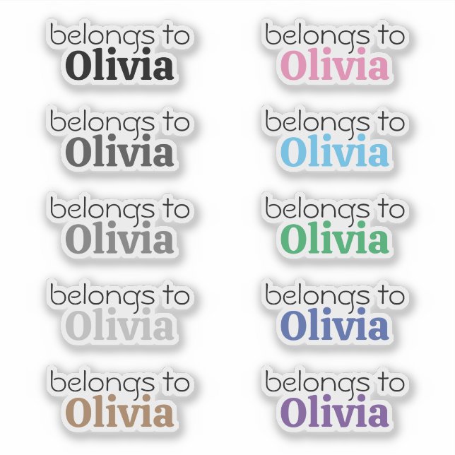 Etiquetas de nome personalizadas "Pertence a" (Frente)