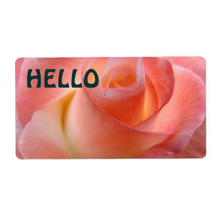 Etiquetas de Nome ROSA Flores HELLO Labels
