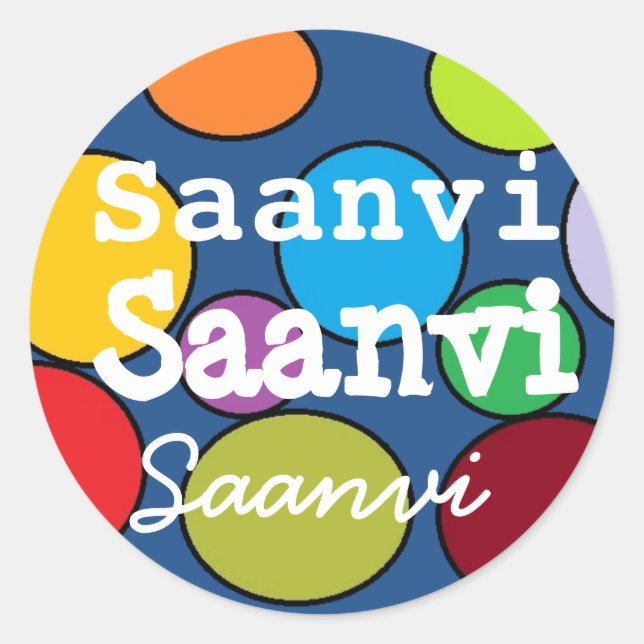Etiquetas de nome Saanvi (Frente)
