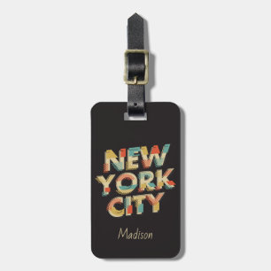 Etiquetas de Nova Iorque de texto personalizadas