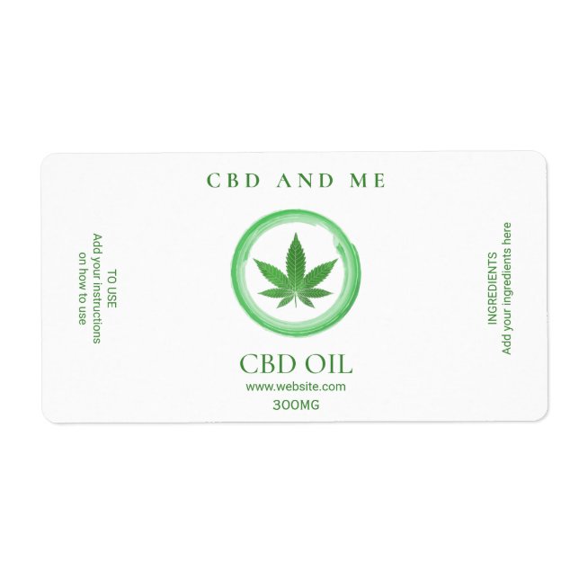 Etiquetas de óleo CBD brancas (Frente)