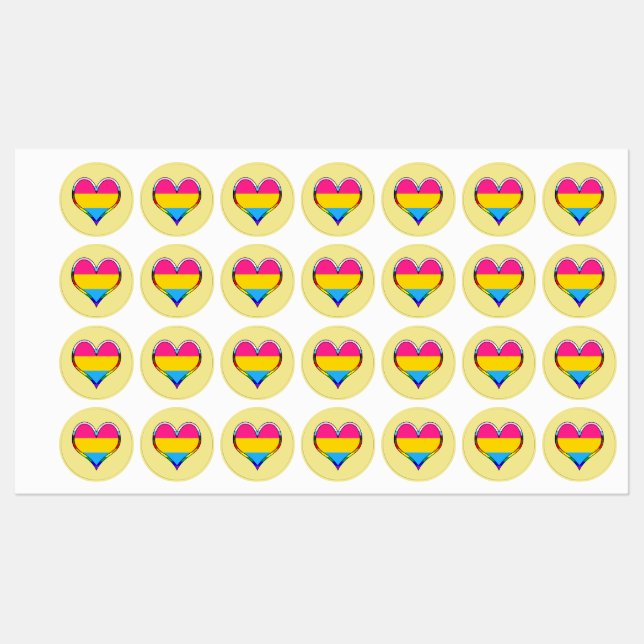 Etiquetas de Orgulho Pansexual (Folha)