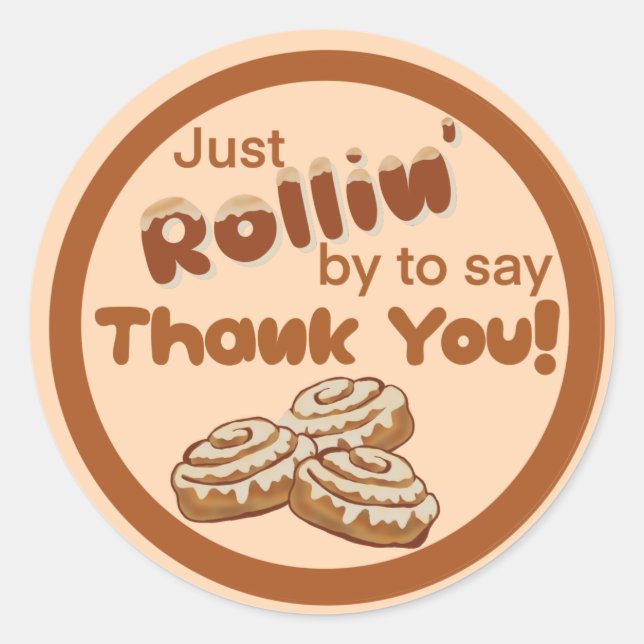 Etiquetas de pão de canela. Obrigado. (Frente)