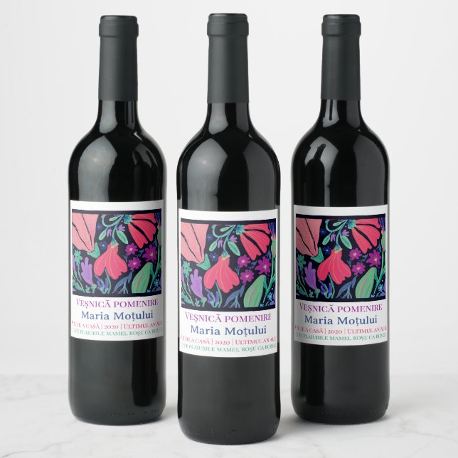 Etiquetas de Părăstas Linha Floral (Garrafas)
