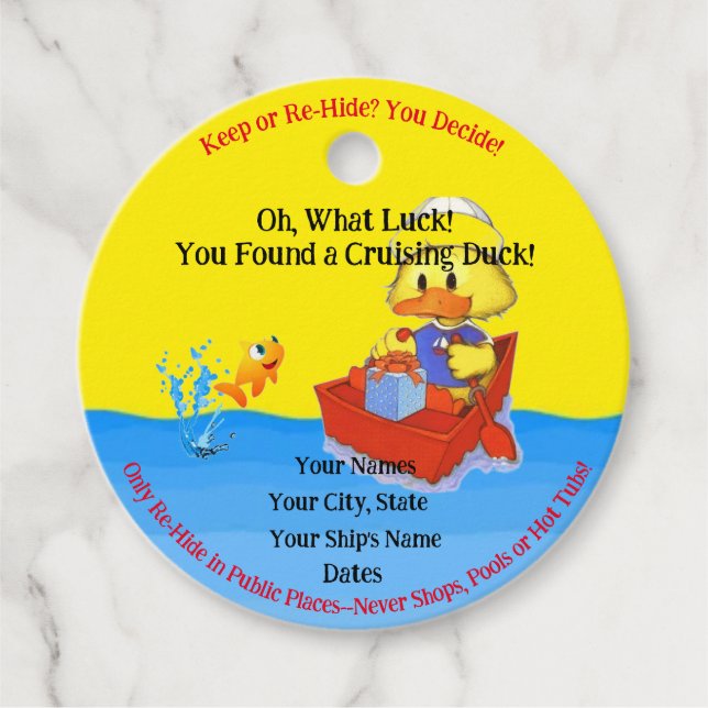 Etiquetas de Pato Cruzador (Frente)