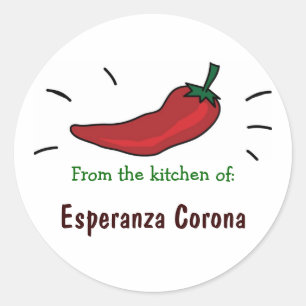 Etiquetas de Pepper Vermelho "Da cozinha de"