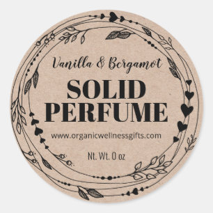 Etiquetas de Perfume Sólido Orgânico Kraft