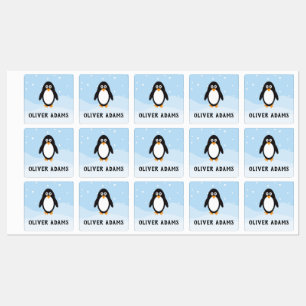 Etiquetas de pinguins à prova de água para crech