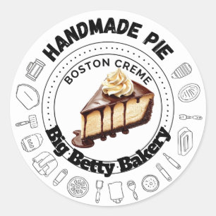 Etiquetas de pizza de creme de Boston personalizad