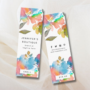 Etiquetas de Preço de Roupas Florais Pequena Loja