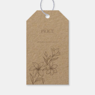 Etiquetas de Preço Floral Mínimo Chic