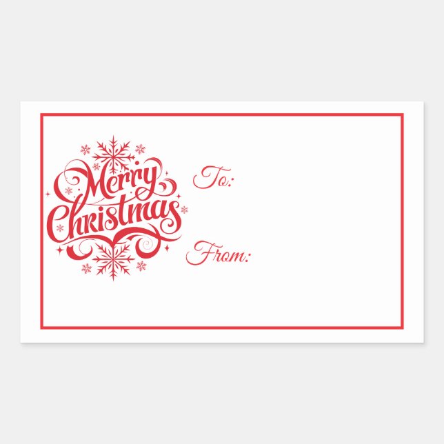 Etiquetas de Presente Adesivas de Natal (Frente)