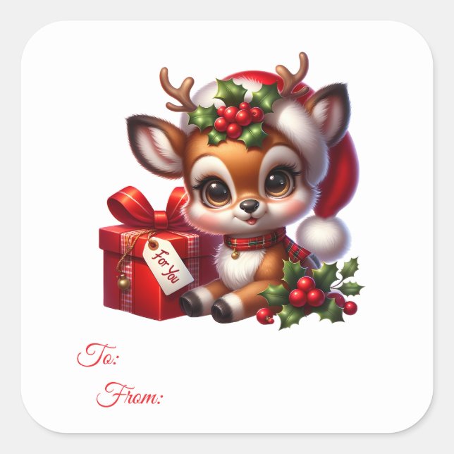 Etiquetas de Presente Adesivas de Natal (Frente)