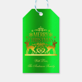Etiquetas de Presente Classy Green Merry Christmas