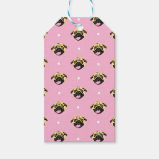 Etiquetas de Presente com Face de Pug Rosa Bebê