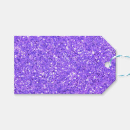 Etiquetas de presente com padrão de glitter roxo c
