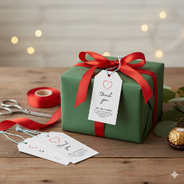 Etiquetas de presente de agradecimento de caligraf