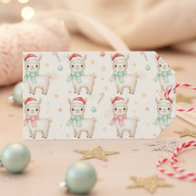 Etiquetas de Presente de Alpaca de Natal  Llama de