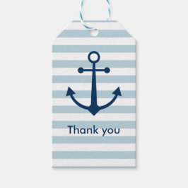Etiquetas de presente de âncora riscada