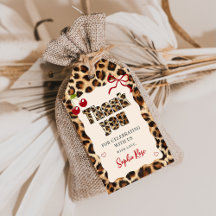 Etiquetas de Presente de Aniversário Cereja Leopar