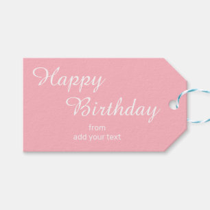 Etiquetas de Presente de Aniversário da rosa claro