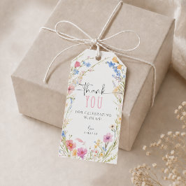Etiquetas de Presente de Aniversário de Flor Silve