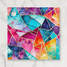 Etiquetas de Presente de Arte Mosaica Colorida