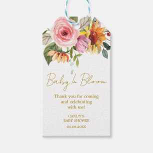Etiquetas de presente de baby shower Floral Thank