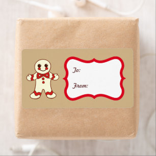 Etiquetas de Presente de Biscoito de Natal