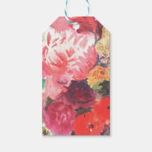 Etiquetas de Presente de Buquê de Flores Vibrantes