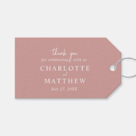 Etiquetas de presente de casamento Agradecido em D