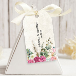 Etiquetas de Presente de Casamento Floral Neutro B