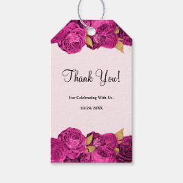 Etiquetas De Presente De Casamento Floral Rosa E D