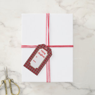 Etiquetas de Presente de Cozinha Xadrez Vermelho R
