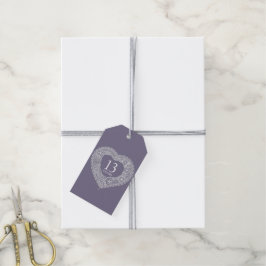 Etiquetas de presente de efeito cardíaco de renda
