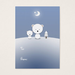 Etiquetas de Presente de Férias de Urso Polar Kawa