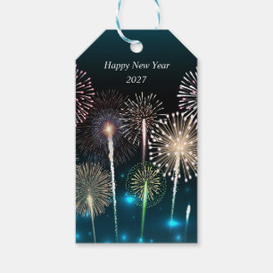 Etiquetas de presente de fogos de artifício do Ano