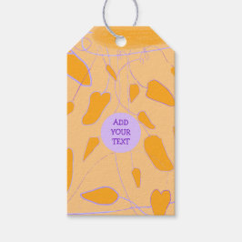 Etiquetas de presente de folhas laranja desenhadas